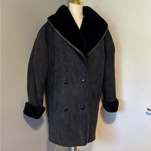 Men's Black Double-Breasted Coat
